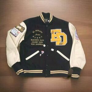 Chick's Sporting Goods Varsity Letterman Jacket Wool/ Leather Vintage Size L